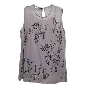 Simply Emma Women's Sheer Taupe and Black Shirt With Cami Size 3X  NWOT